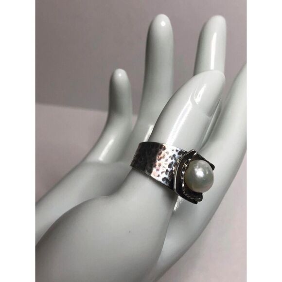 1527 Silpada 925 Sterling Silver Freshwater Pearl Ring R0898 size 7 8.33 grams - Picture 2 of 3